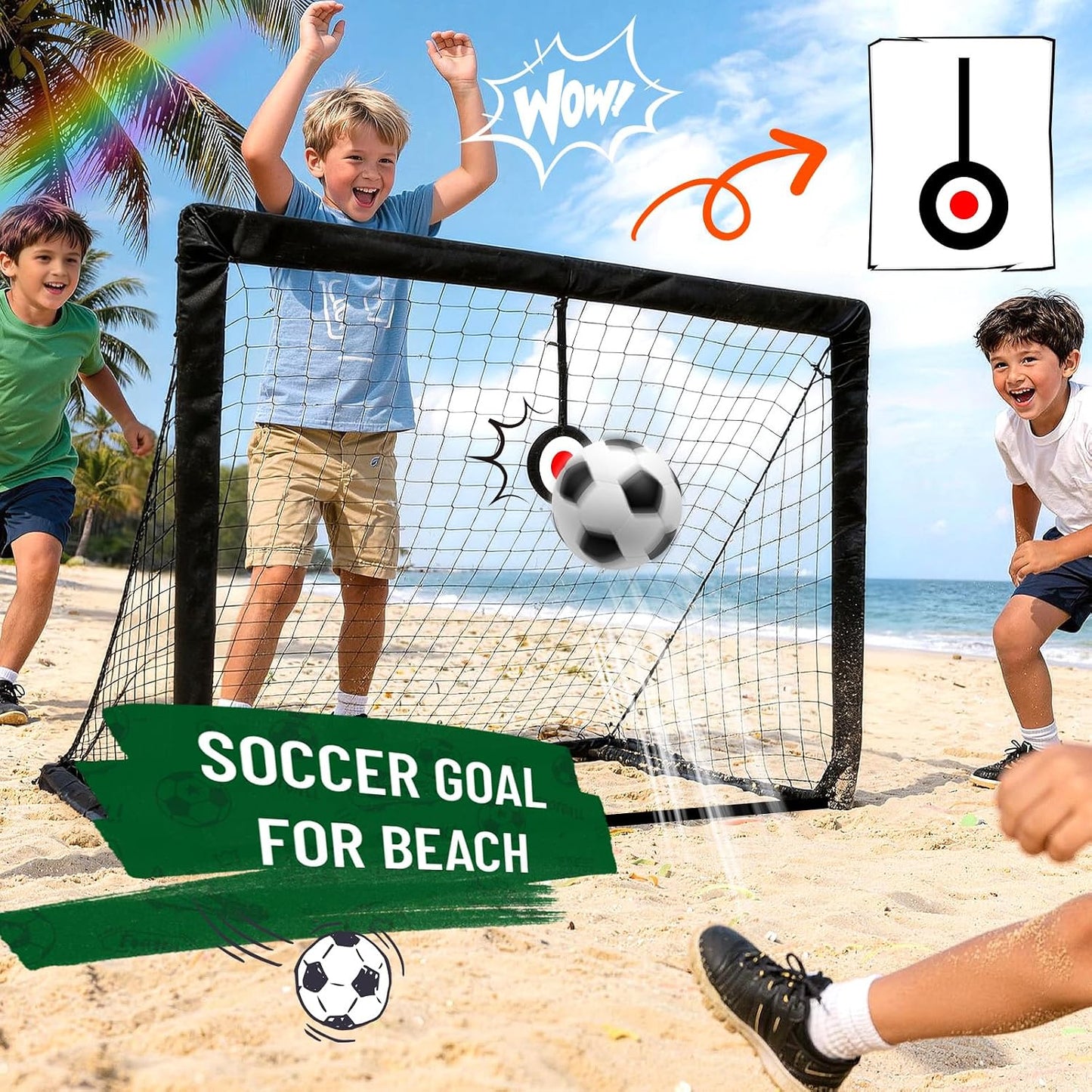 Kids Soccer Goal Set for Backyard, Portable Soccer Nets Set of 2 with Soccer Ball, Scoreboard, Agility Ladder, Cones and Target Nets, Indoor Outdoor Soccer Training Equipment for Boys and Girls