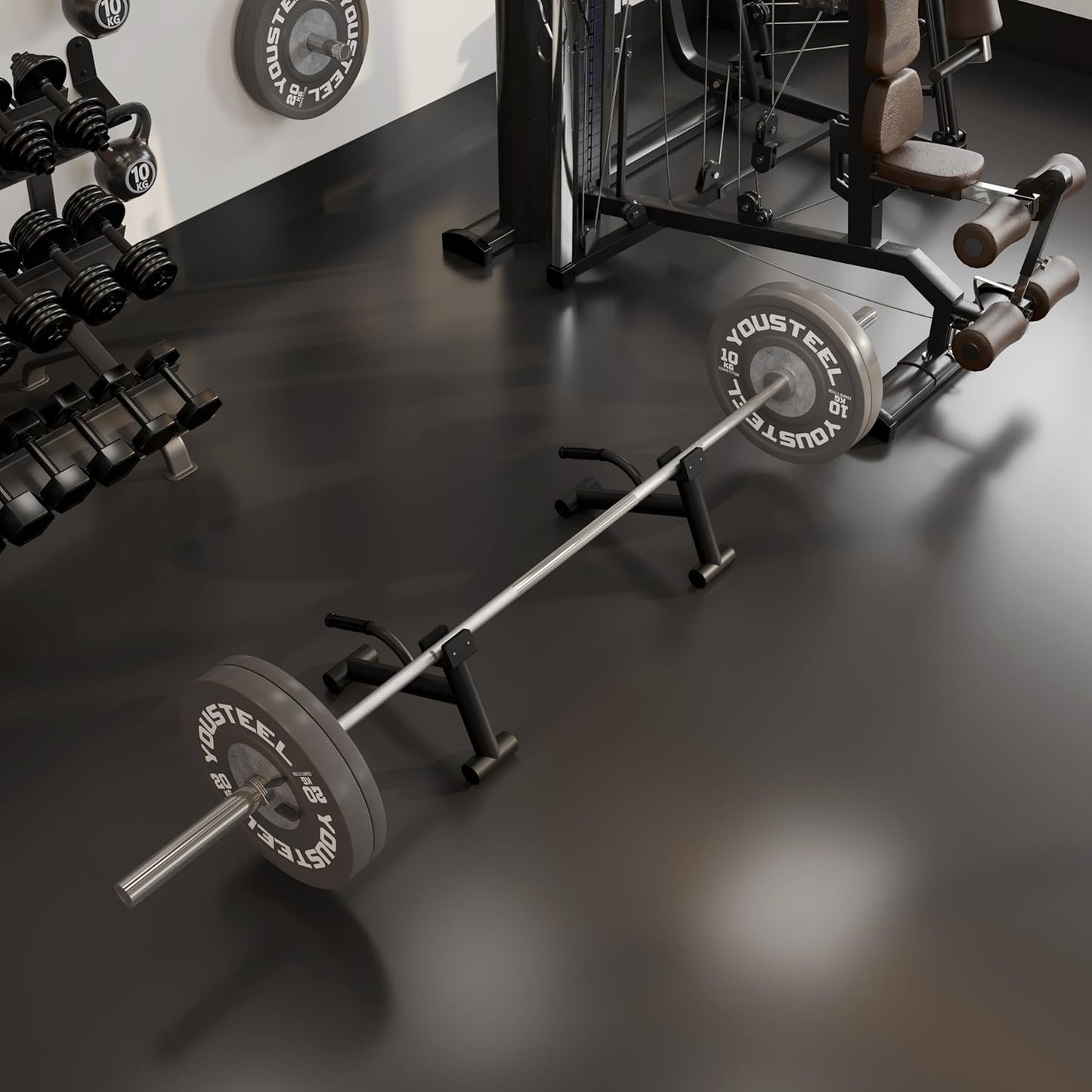 Deadlift Jack Barbell Stand Upload 600Lbs Deadlift Barbell Jack Bar Non-Slip Rubber Handle Suitable for Loading Unloading Weight Plates for Deadlift Exercise Weight Training
