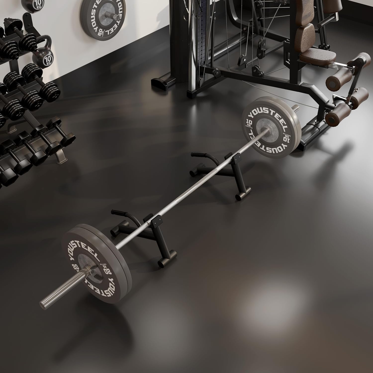 Deadlift Jack Barbell Stand Upload 600Lbs Deadlift Barbell Jack Bar Non-Slip Rubber Handle Suitable for Loading Unloading Weight Plates for Deadlift Exercise Weight Training