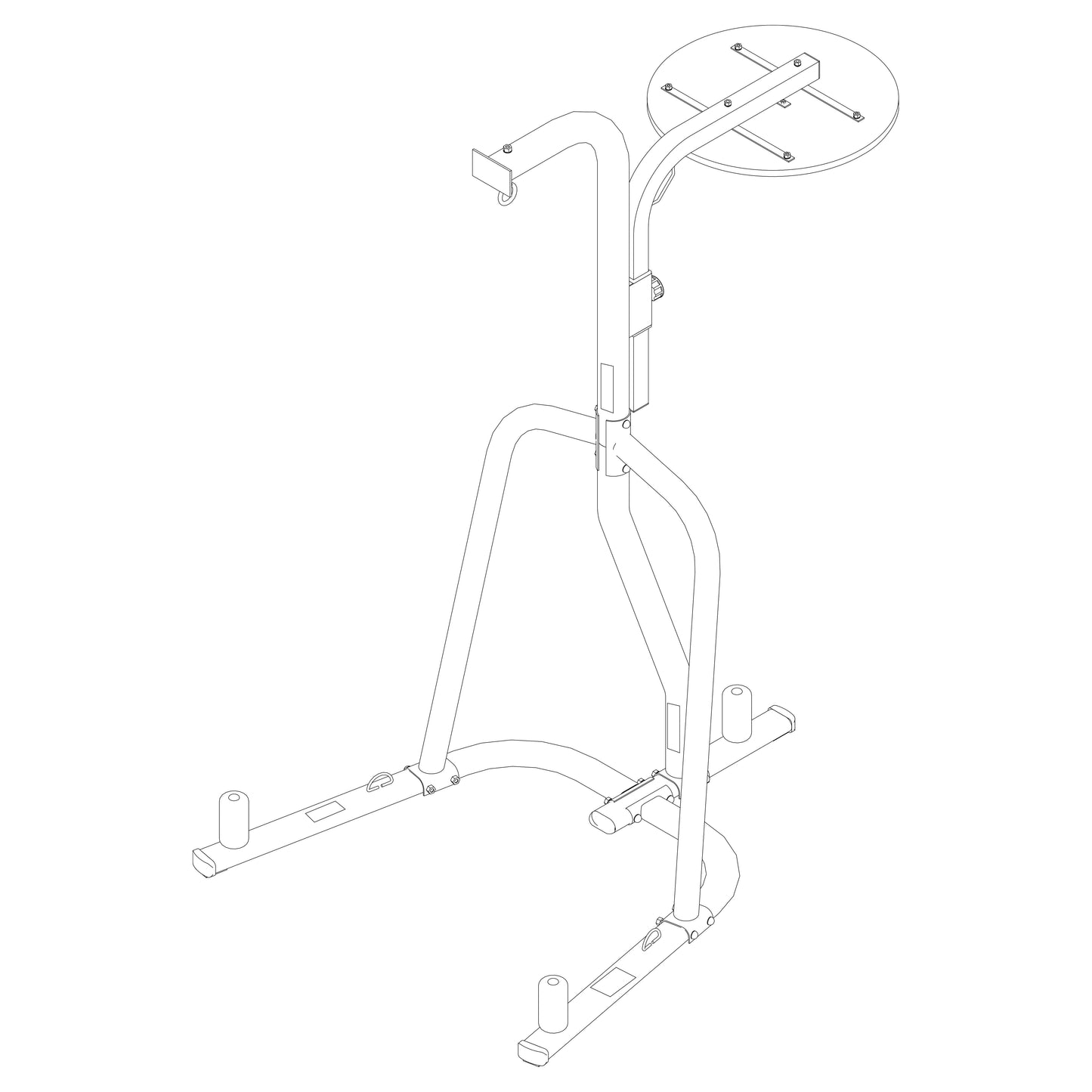 Dual Station Heavy Duty Powder Coated Steel Heavy and Speed Bag Stand, White