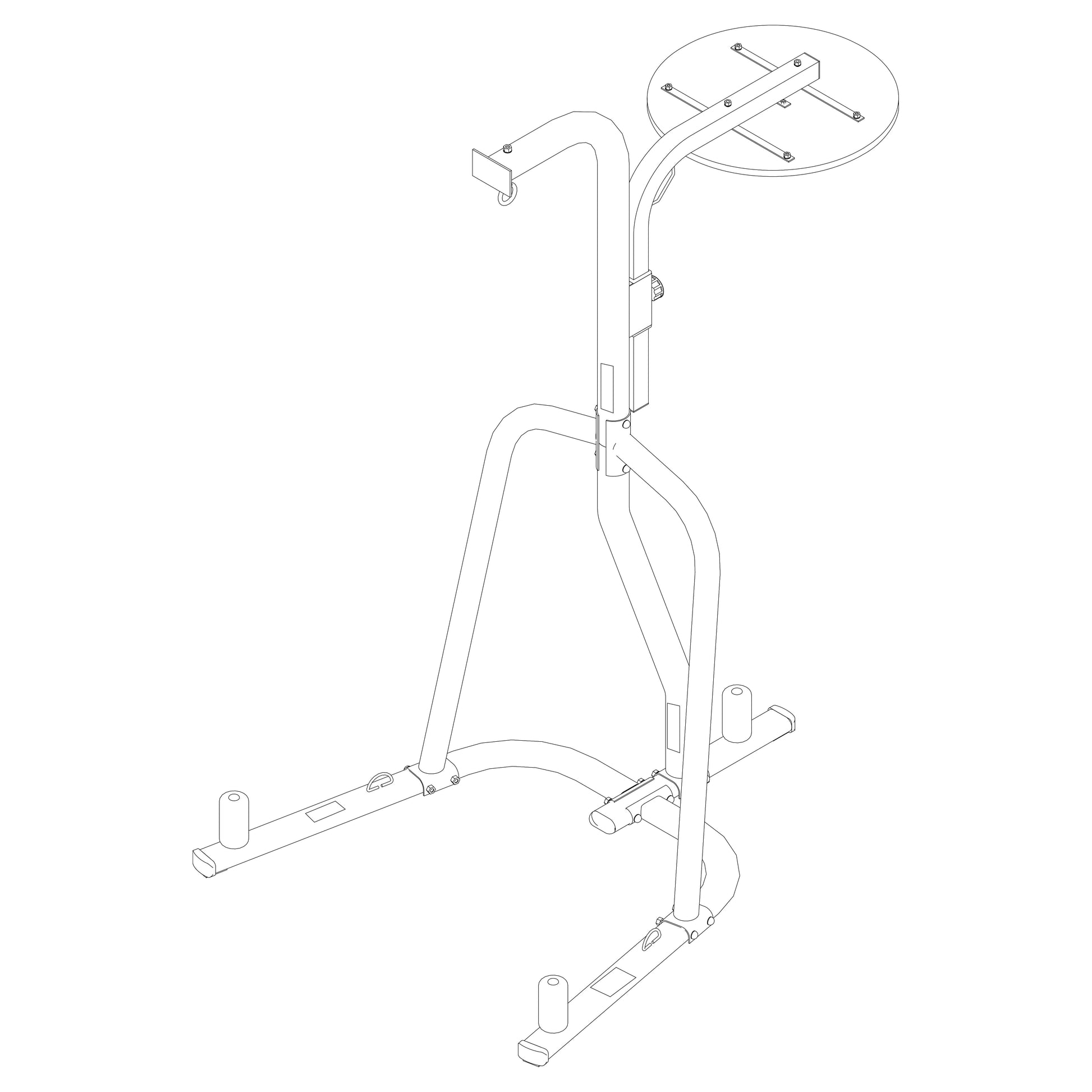 Dual Station Heavy Duty Powder Coated Steel Heavy and Speed Bag Stand, White