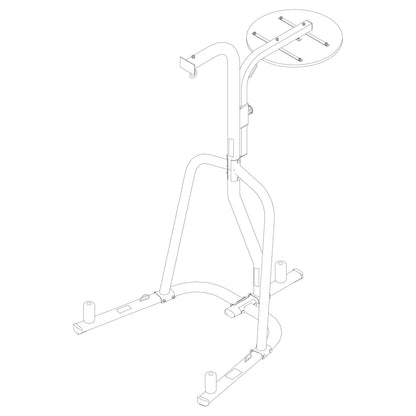 Dual Station Heavy Duty Powder Coated Steel Heavy and Speed Bag Stand, White
