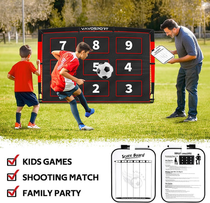 Kids Soccer Goals for Backyard Set, 6×4Ft Portable Soccer Goal & Ball Training Equipment with Cones, Target, Youth Toddler Pop up Soccer Net for Kids 3-12 Sports Play Outdoor Games Gifts