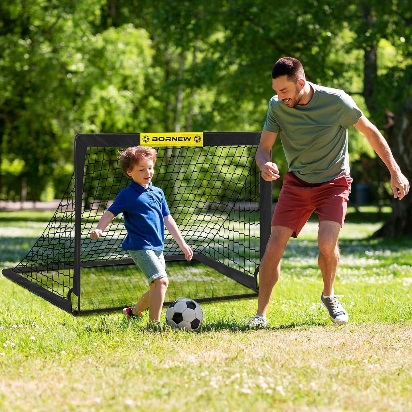 Soccer Goal - Backyard & Indoor Soccer Goals for Kids, 6X4 / 4X3 Ft Portable Pop up Soccer Nets for Youth & Adult, Outdoor Games, Soccer Training Equipment Ages 3-16 Year Gift