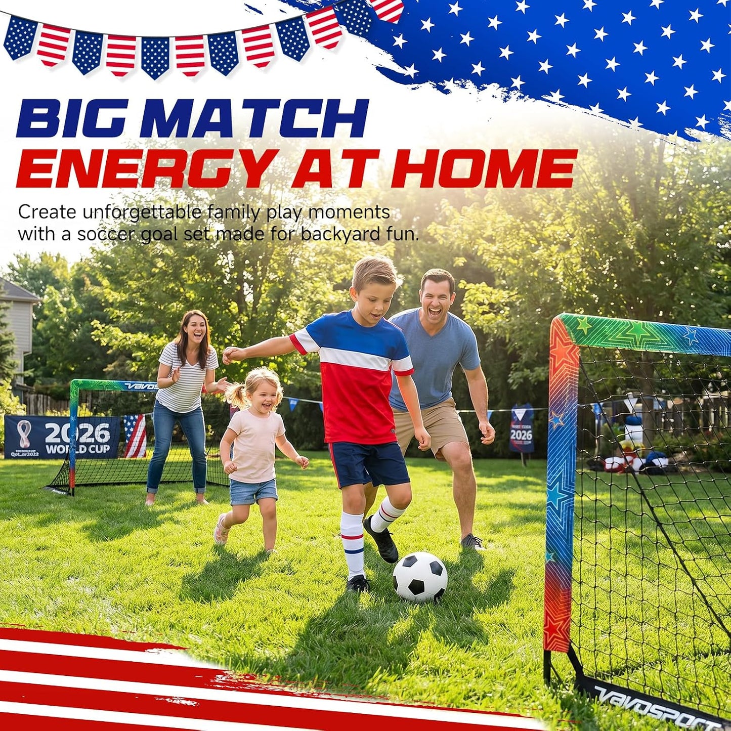 Kids Soccer Goals for Backyard Set, 2 Pack Portable Pop up Soccer Goal with Soccer Net, Size 3 Soccer Ball, Pump, 10 Cones and Bag, Toddler Soccer Training Equipment for Outdoor Games