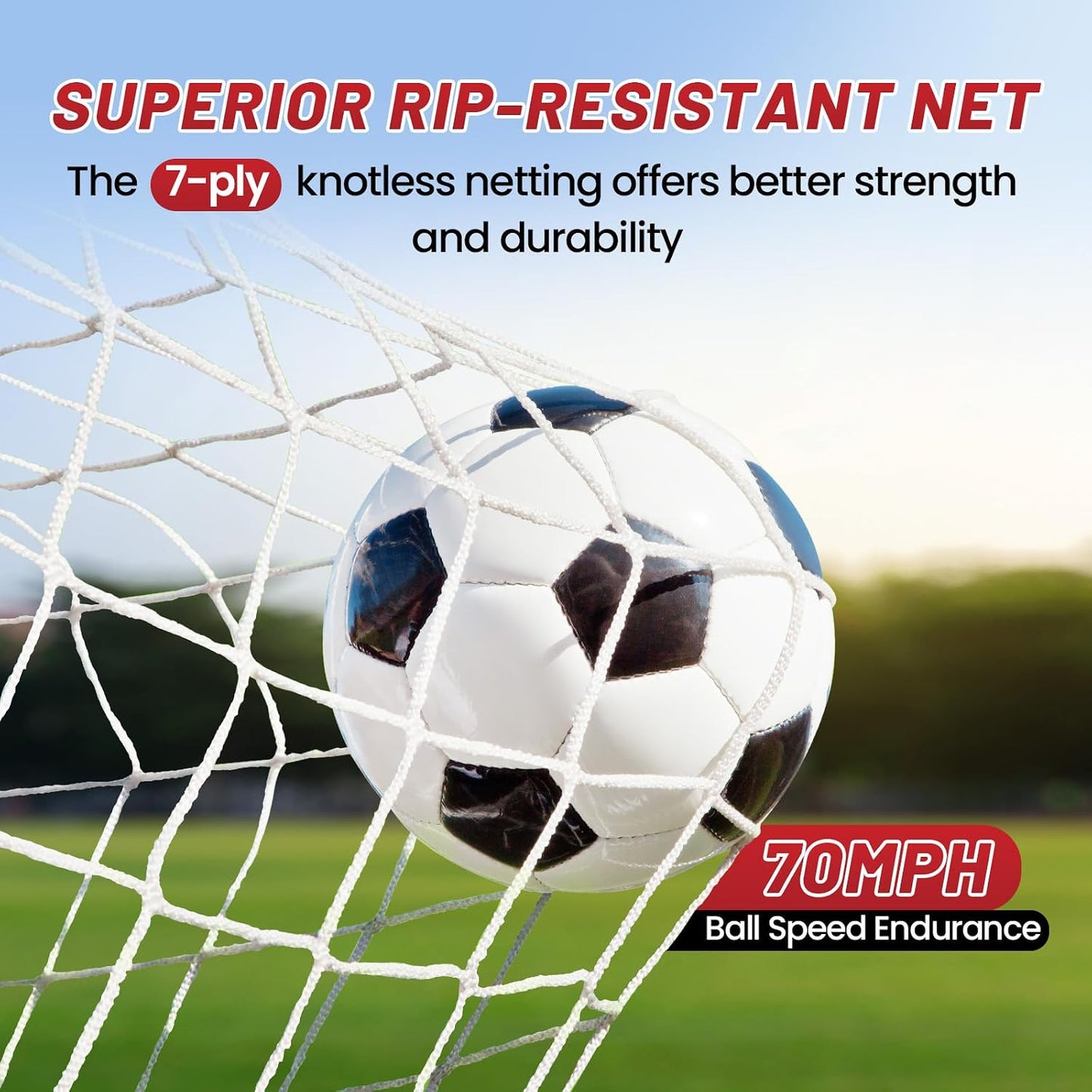 Soccer Goal, 12X6FT Soccer Net Easy Setup, Portable Soccer Goals for Backyard with Upgraded Collapsible Metal Base, Outdoor Indoor Soccer Goal Net for Practice with Carry Bag