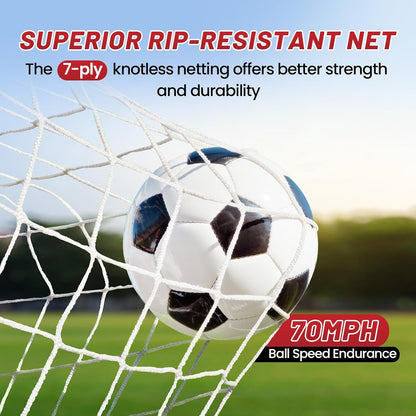 Soccer Goal, 12X6FT Soccer Net Easy Setup, Portable Soccer Goals for Backyard with Upgraded Collapsible Metal Base, Outdoor Indoor Soccer Goal Net for Practice with Carry Bag