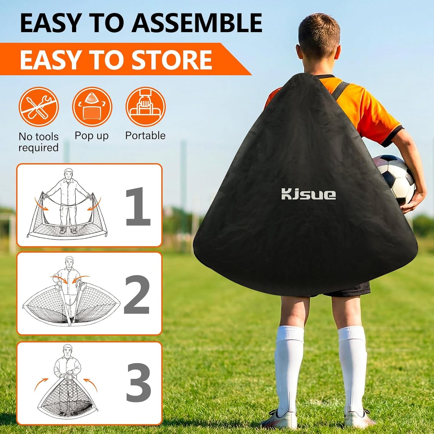 Soccer Goal, Kids Soccer Goals for Backyard Set of 2, 4 X 3Ft Soccer Net Training Equipment, Pop up Toddler Soccer Goal for Outdoor Indoor Sports Games