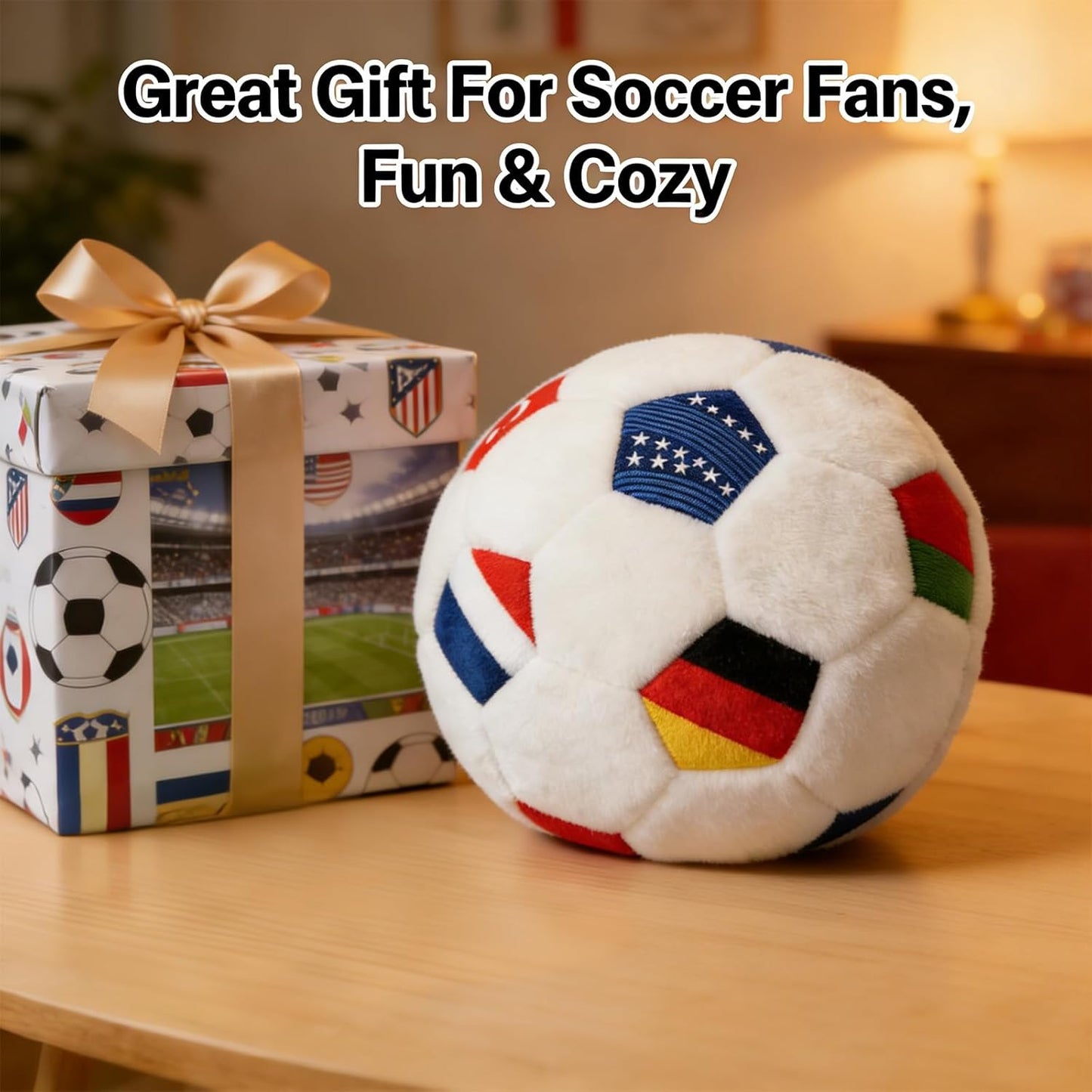 World Cup Soccer Pillow 2026 Football Throw Ball Pillow round Soccer Plush Decorative Pillows for Couch Bed Room Game Day Home Decor Soft Football Themed Plush for Women Men Fans inside House 8Inx8In