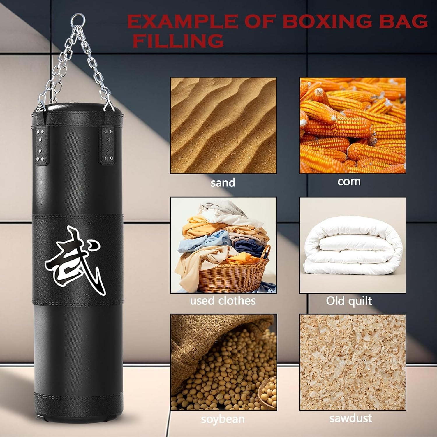 Punching Bag for Adults, 4Ft Heavy Boxing Bag Set with 12Oz Boxing Gloves, MMA Karate Kickboxing Boxing Home Gym Martial Art - Unfilled