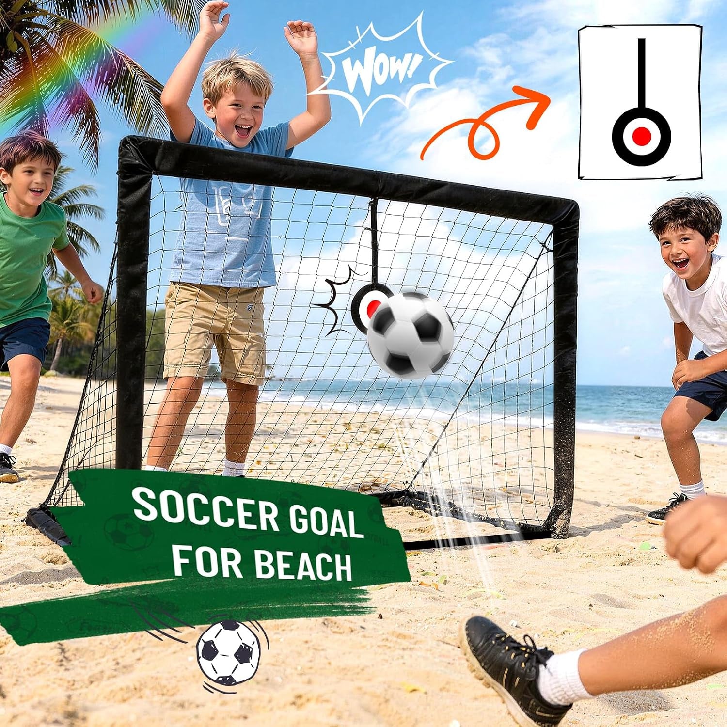 Kids Soccer Goal Set for Backyard, Portable Soccer Nets Set of 2 with Soccer Ball, Scoreboard, Agility Ladder, Cones and Target Nets, Indoor Outdoor Soccer Training Equipment for Boys and Girls