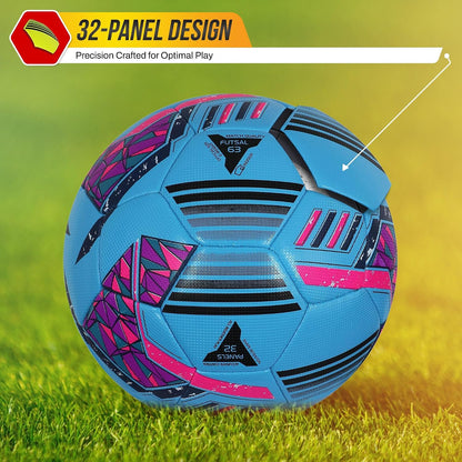 Reflect Pro Soccer Ball Size | Hand-Stitched Shiny TPU Cover | Perfect Youth Soccer Ball for Boys and Girls | Durable Futsal Football for Indoor and Outdoor Play (Pack of 1, 6 & 12)