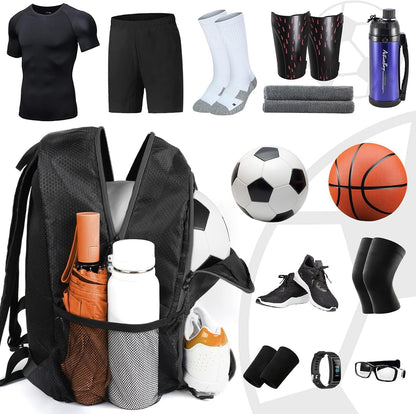 Soccer Backpack,Soccer Bag with Ball Holder, Water Resistant Sport Equipment Bags Fit Basketball Volleyball Football