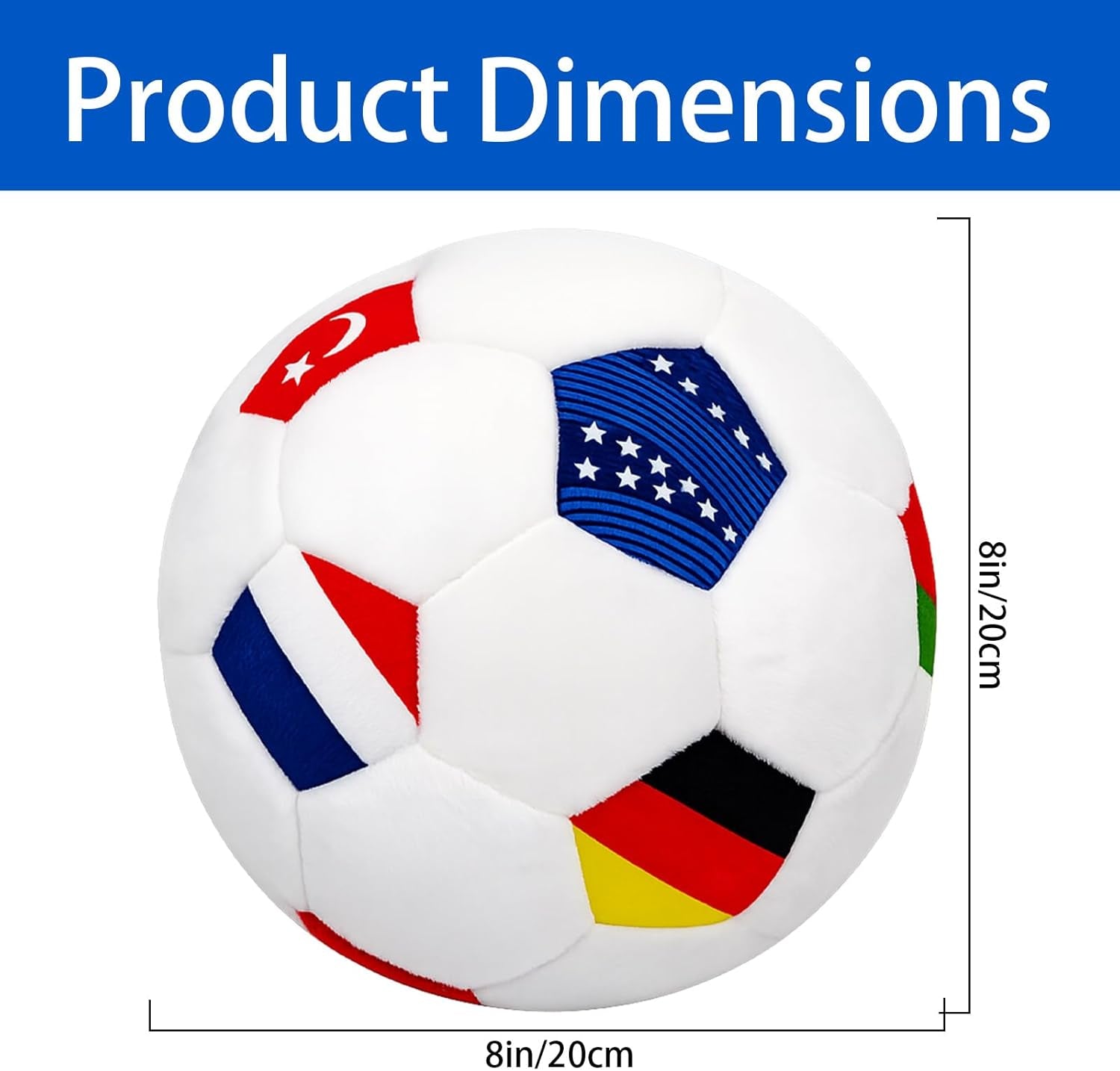World Cup Soccer Pillow 2026 Football Throw Ball Pillow round Soccer Plush Decorative Pillows for Couch Bed Room Game Day Home Decor Soft Football Themed Plush for Women Men Fans inside House 8Inx8In