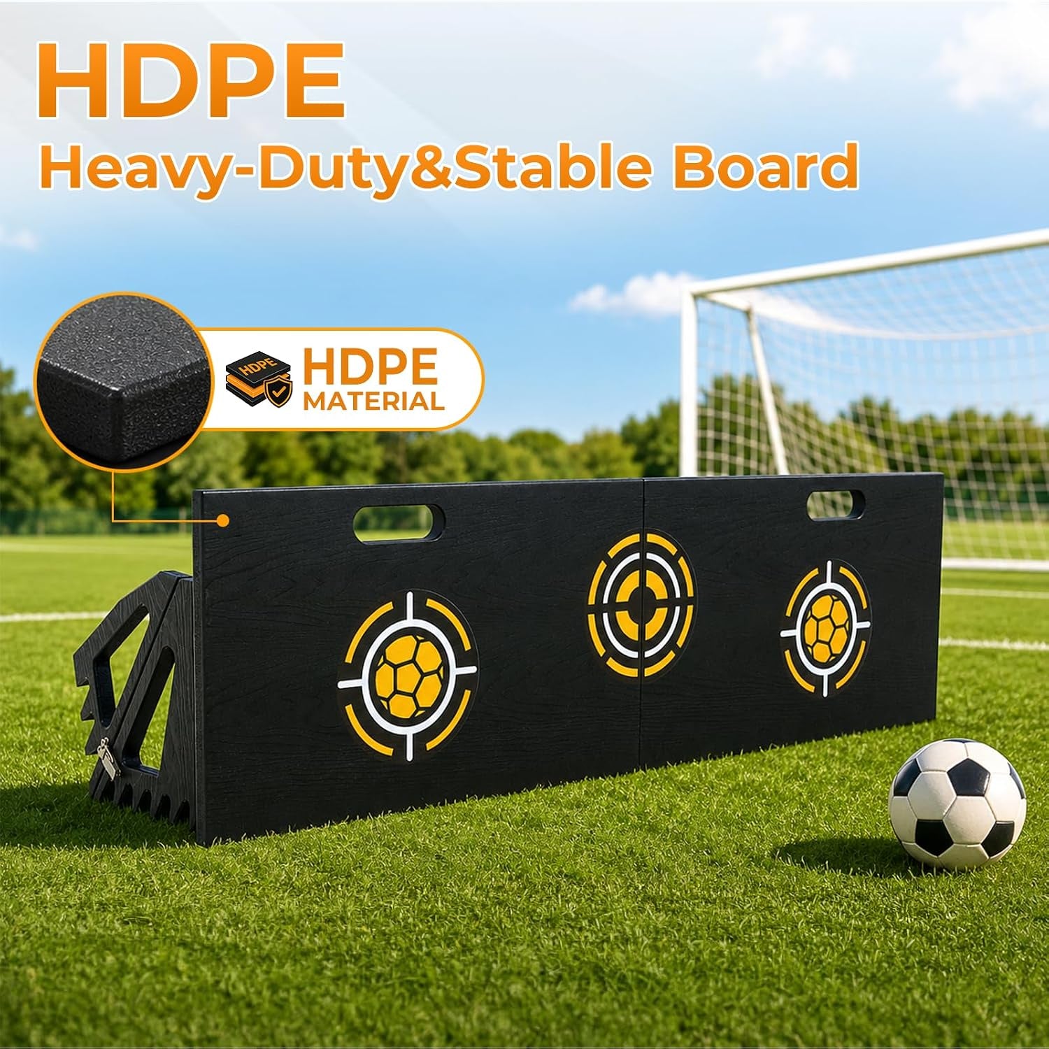 HDPE 3-In-1 Soccer Rebounder Board,Foldable & Portable Soccer Training Rebounder for Indoor Outdoor Training