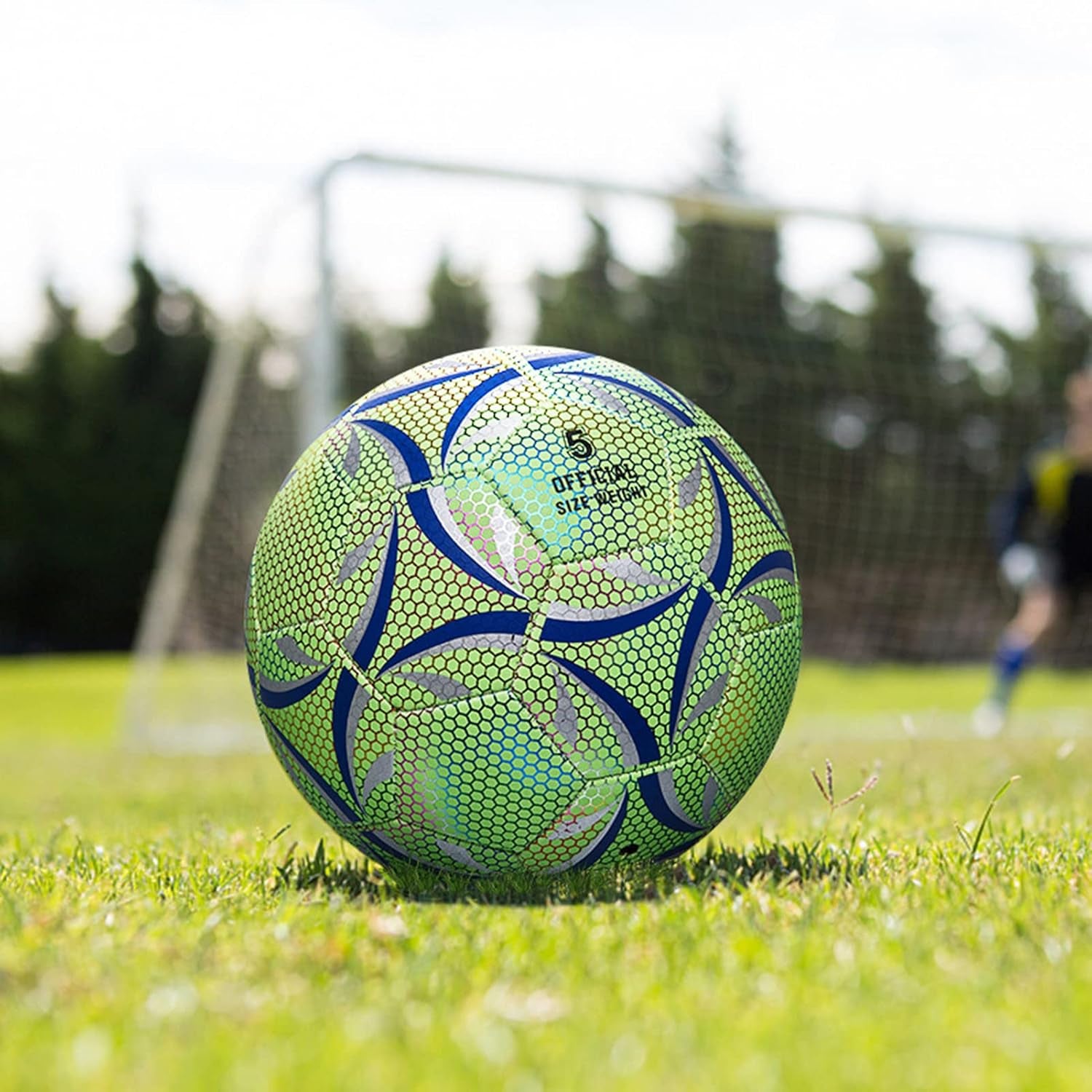 Soccer Ball, Glow in the Dark Soccer Ball Size 3/4/ 5 with Pump, Glowing Luminious Soccer Balls Gifts for Teens, Youth, Men, Women Indoor-Outdoor Soccer Training