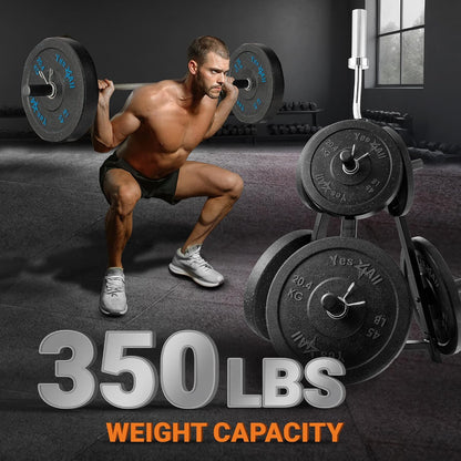 6 Pegs & 4 Barbell Storage Racks Load up to 1190 LBS - Wall Mounted Weight Plate Tree & Barbell Holder