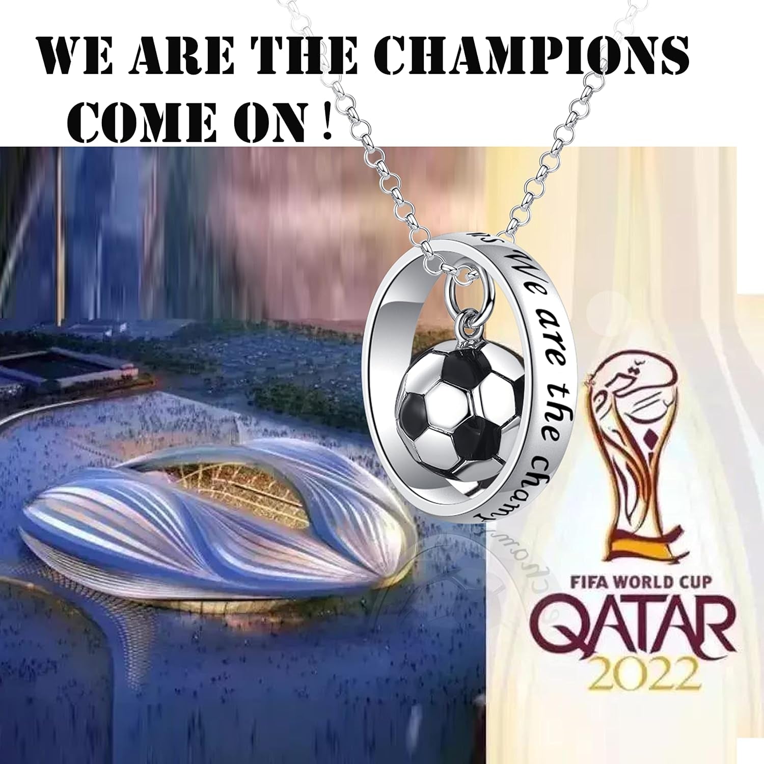 S925 Sterling Silver/18K Gold Soccer Necklace with Cubic Zirconia Cross I Can Do All Things Sports Faith Pendant Jewelry for Women Men Football Lovers Birthday Game Day Gift