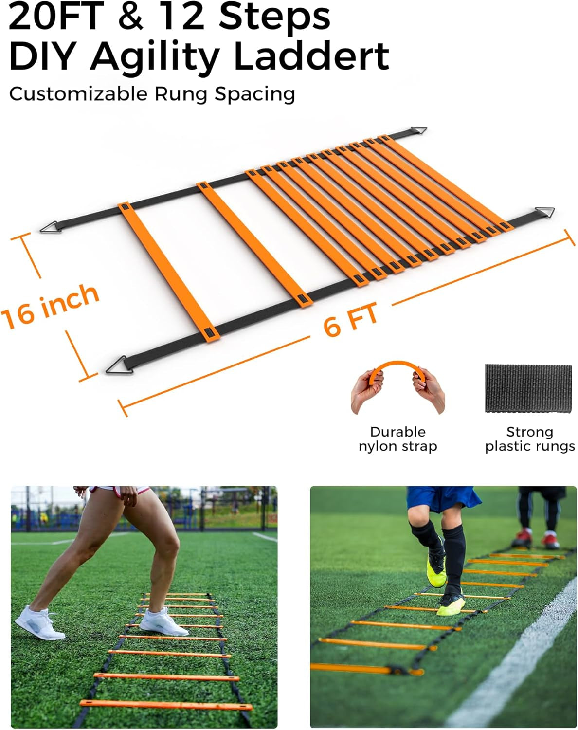 Soccer Goals for Backyard - 6X4 Ft Portable ​Pop up Soccer Nets Set of 2 with Ball, Ladder, Cones, Training Practice Equipment for Kids Toddler, Sport Games for Outdoor Indoor