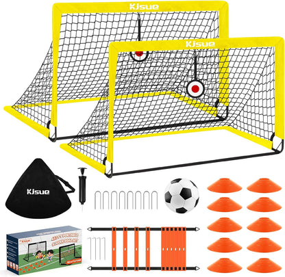 Soccer Goal, Kids Soccer Goals for Backyard Set of 2, 4 X 3Ft Soccer Net Training Equipment, Pop up Toddler Soccer Goal for Outdoor Indoor Sports Games