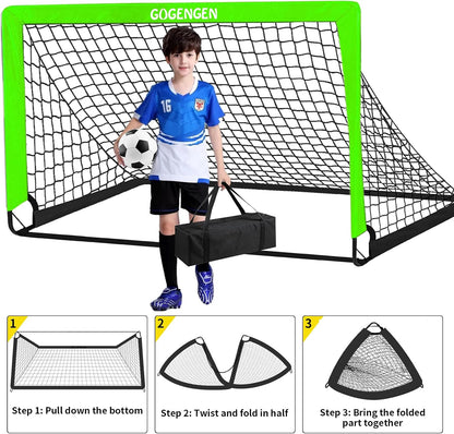 Soccer Goal, 2 of 6X4 Soccer Goals for Backyard with Soccer Net, Soccer Ball, Target, Cones, Soccer Training Equipment for Toddler Kids Youth
