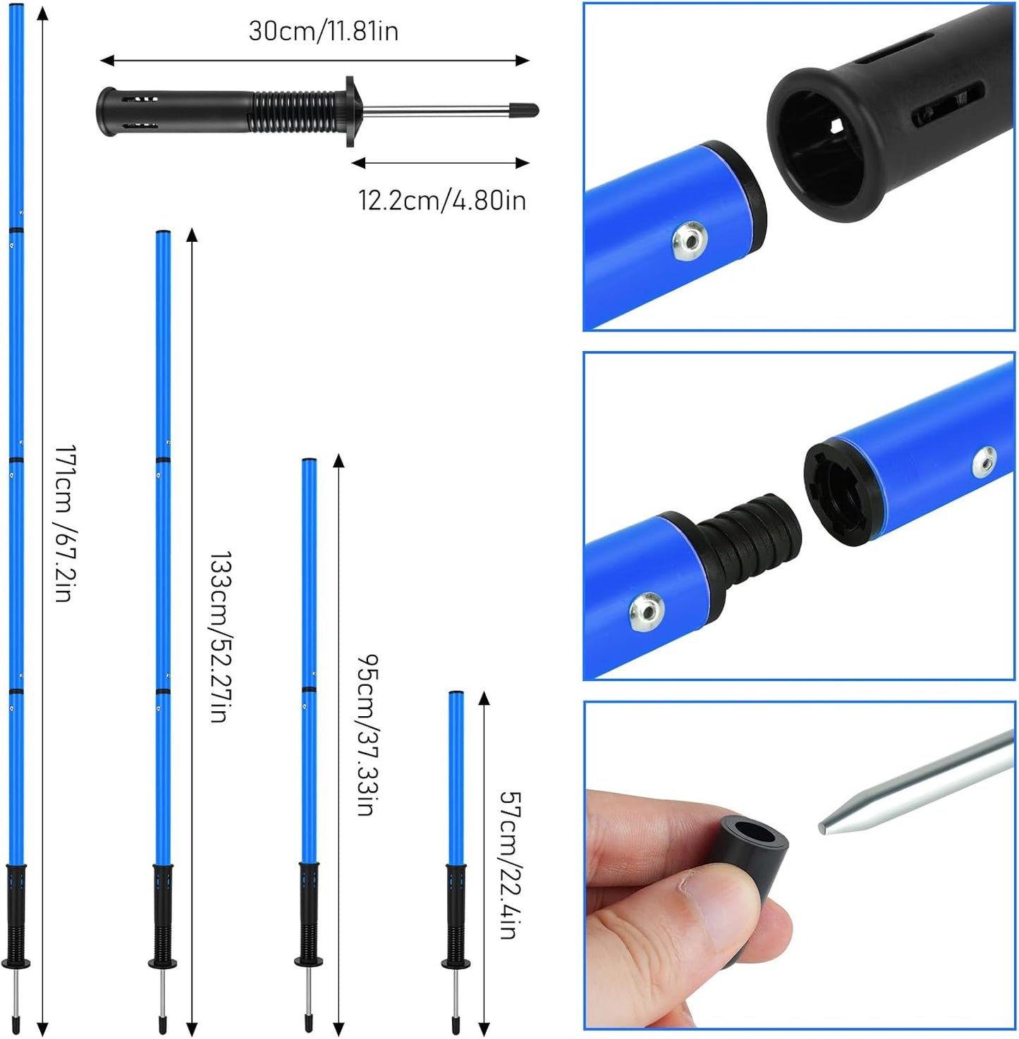 Soccer Agility Training Equipment: 6 Soccer Agility Poles, 20Ft Agility Ladder, 10 Soccer Cones, 1 Jump Rope. Soccer Training Poles for Speed Training, Agility Training