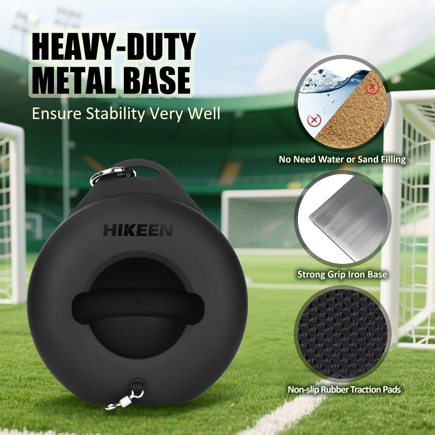 Soccer Training Set with Metal Base Portable Solo Trainer Equipment with Rebound Ball-Popular Soccer Gift,Socce Skills Practice Aid for Outdoors Indoor