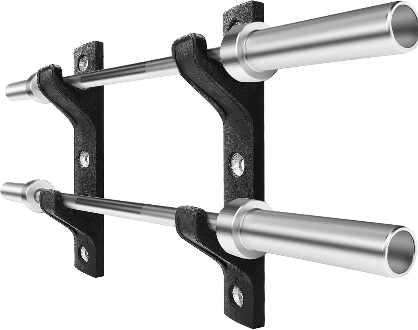 Wall Mounted Horizontal Barbell Holder, 1 Bar/2 Bars Storage Rack