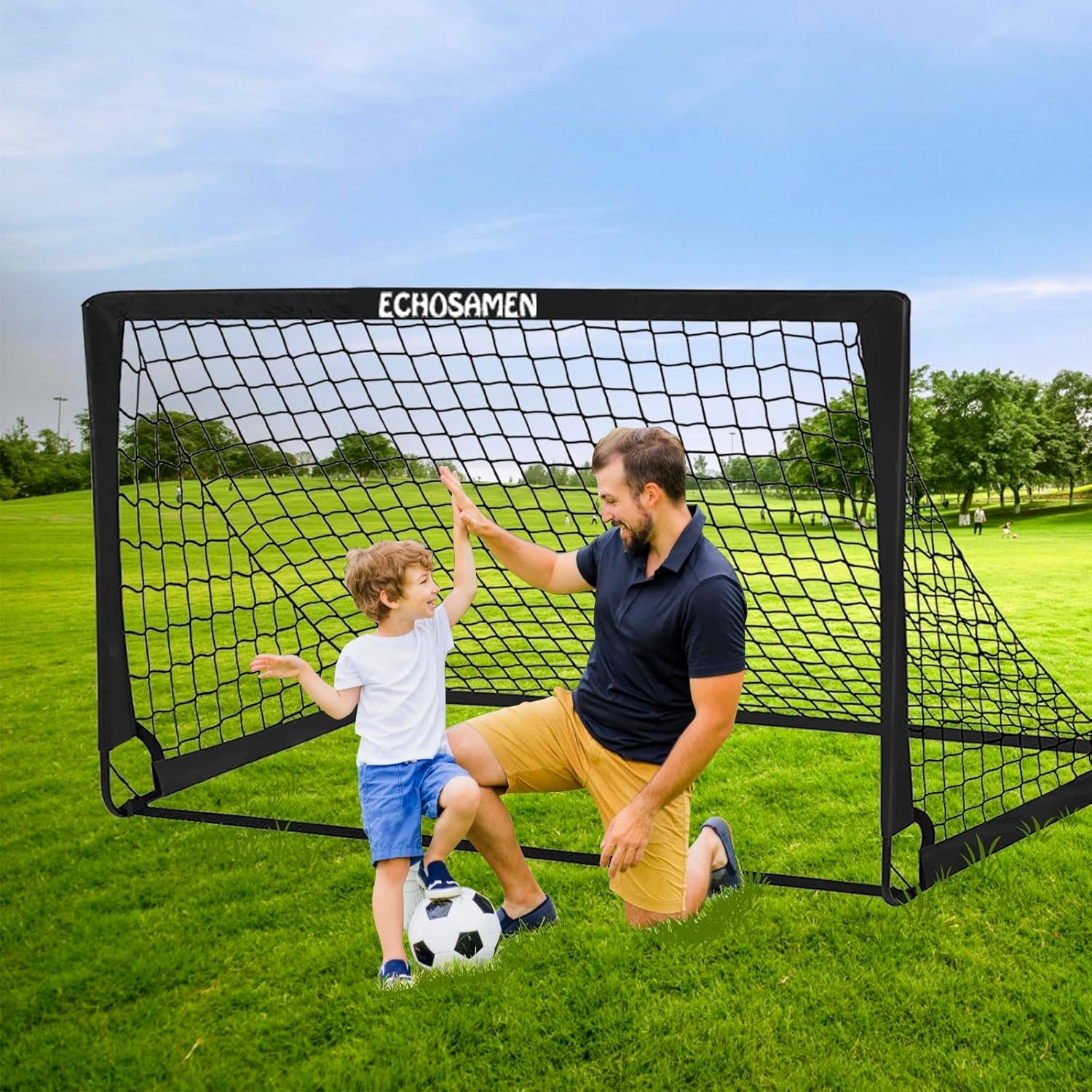Kids Soccer Goals for Backyard, 2 of 6 X 4 Ft Kids Soccer Goal Set Soccer Net with 10 Soccer Cones, Agility Ladder & Carry Bag, Portable Soccer Training Equipment.