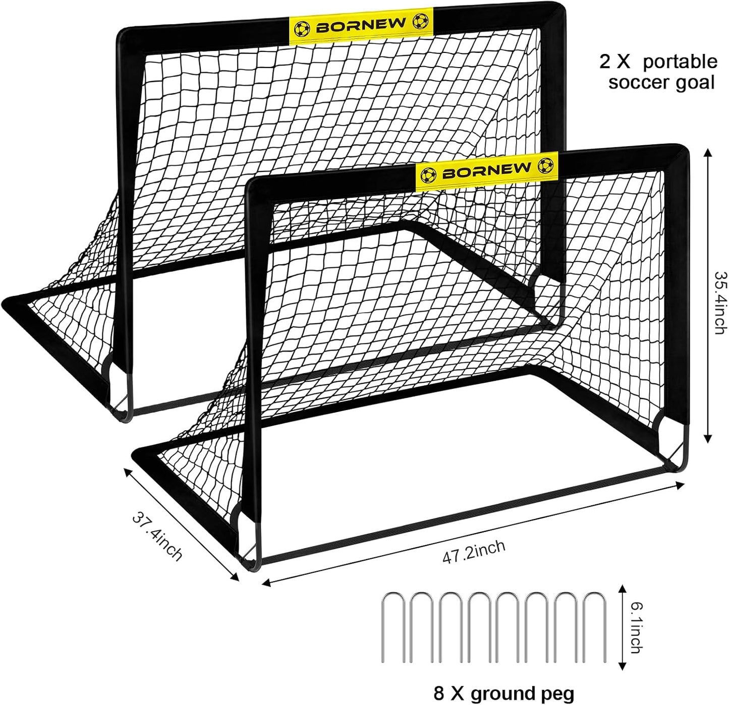 Soccer Goal - Backyard & Indoor Soccer Goals for Kids, 6X4 / 4X3 Ft Portable Pop up Soccer Nets for Youth & Adult, Outdoor Games, Soccer Training Equipment Ages 3-16 Year Gift