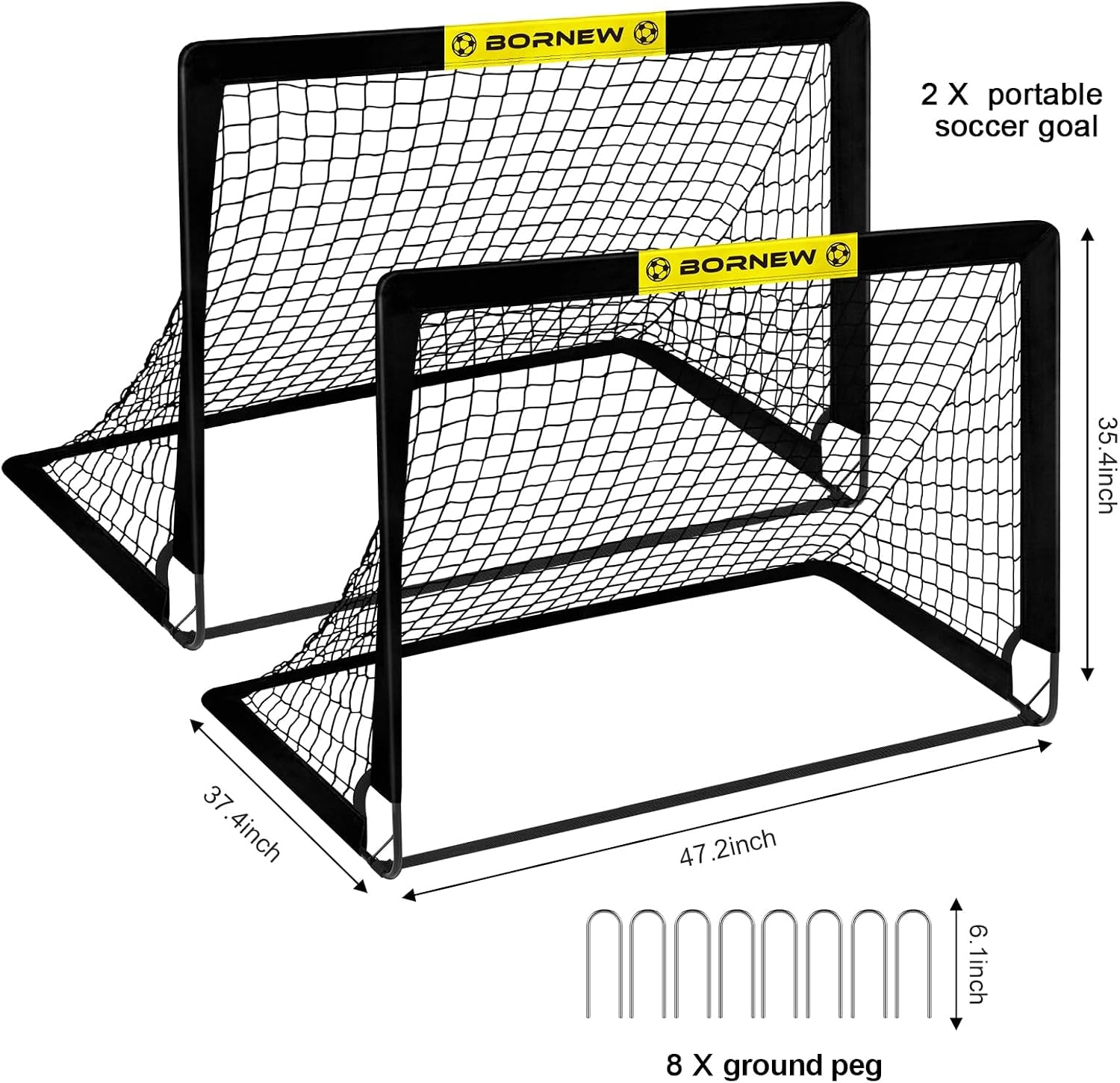 Soccer Goal - Backyard & Indoor Soccer Goals for Kids, 6X4 / 4X3 Ft Portable Pop up Soccer Nets for Youth & Adult, Outdoor Games, Soccer Training Equipment Ages 3-16 Year Gift