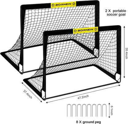 Soccer Goal - Backyard & Indoor Soccer Goals for Kids, 6X4 / 4X3 Ft Portable Pop up Soccer Nets for Youth & Adult, Outdoor Games, Soccer Training Equipment Ages 3-16 Year Gift