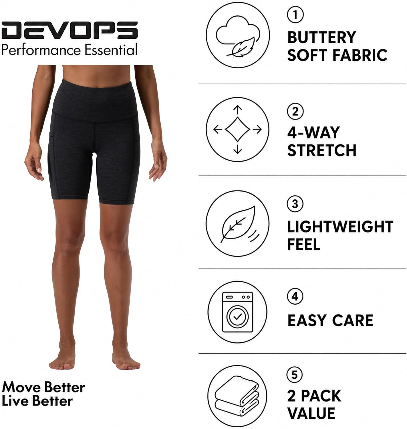 2 Pack Women'S 8" Biker Shorts High Waist Yoga Workout Gym Running Volleyball Spandex Shorts with Pockets