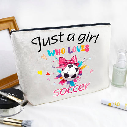 Soccer Gifts for Women Makeup Bag Who Loves Soccer Bags | Gifts for Soccer Lovers Players Coach Team Gifts for Players Fans Christmas Gift for Women Friend Travel Cosmetic Bag