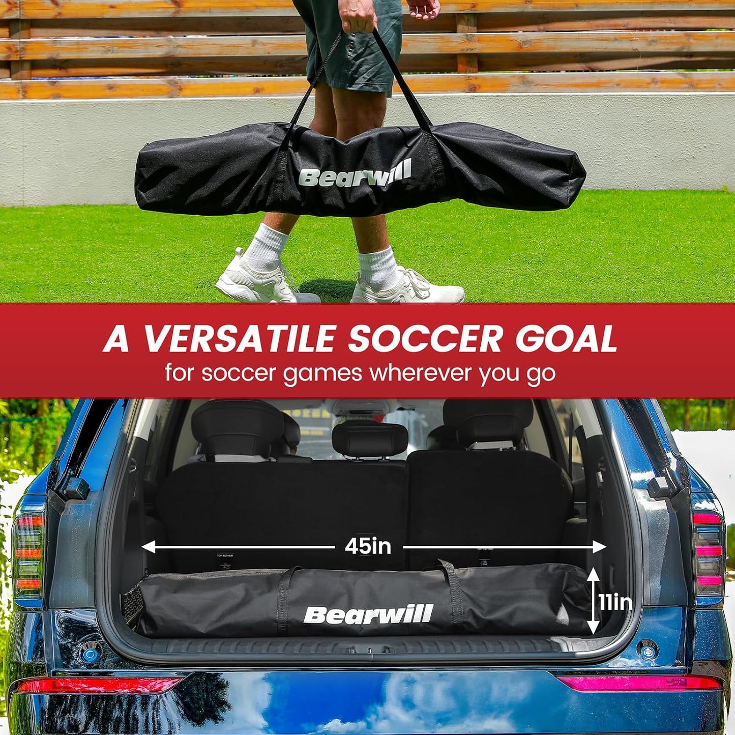 Soccer Goal, 12X6FT Soccer Net Easy Setup, Portable Soccer Goals for Backyard with Upgraded Collapsible Metal Base, Outdoor Indoor Soccer Goal Net for Practice with Carry Bag
