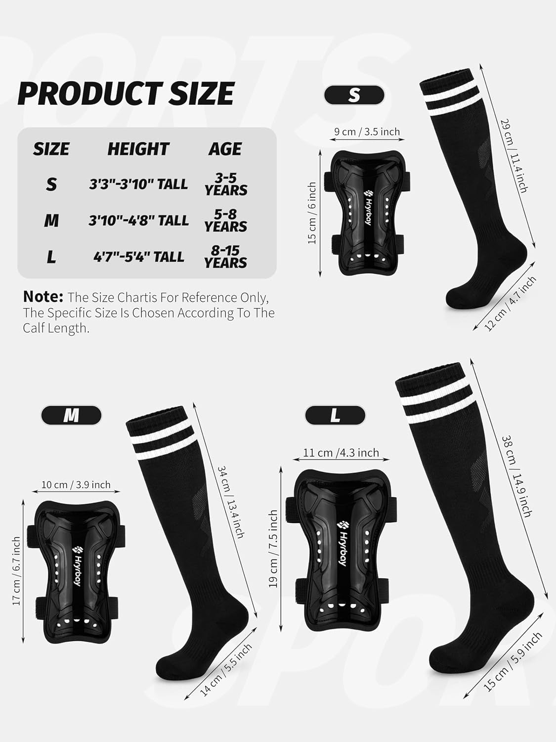 Kids Soccer Shin Guards and Socks Toddler Soccer Shin Pads Protective Defender Gear for Boys Girls Ages 3-15 Great for Training, Matches, Inspired by the World Cup