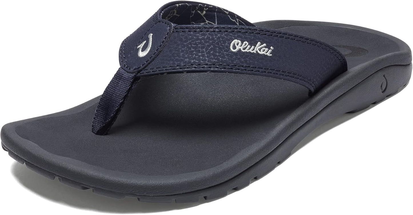 Olukai Ohana Men'S Sandals, Water Resistant Flip Flops with Arch Support, Lightweight Comfort for Beach & Travel, Enhanced Traction for Wet Surfaces