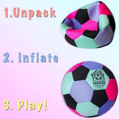 In the House Soccer Ball - Indoor Size 4 Padded Soccer Ball for Girls (Ages 3+), Boys (Ages 3+) & Adults - Bring Soccer Practice Home - Perfect for Juggling - Gift for Soccer Player