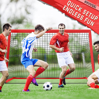 6X4 Ft Soccer Goal for Backyard, Portable Soccer Net, Large Foldable Soccer Goals with Carry Bag for Kids Youth Teens Sports