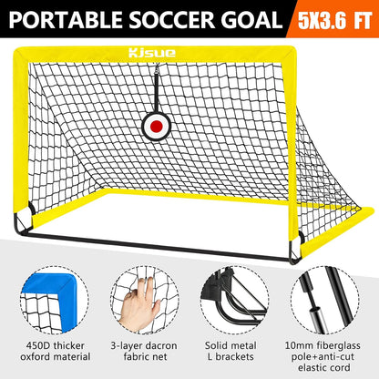 Soccer Goal, Kids Soccer Goals for Backyard Set of 2, 4 X 3Ft Soccer Net Training Equipment, Pop up Toddler Soccer Goal for Outdoor Indoor Sports Games