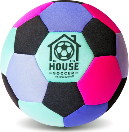 In the House Soccer Ball - Indoor Size 4 Padded Soccer Ball for Girls (Ages 3+), Boys (Ages 3+) & Adults - Bring Soccer Practice Home - Perfect for Juggling - Gift for Soccer Player