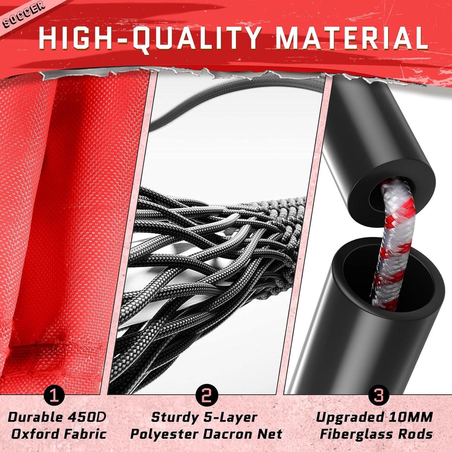 6X4 Ft Soccer Goal for Backyard, Portable Soccer Net, Large Foldable Soccer Goals with Carry Bag for Kids Youth Teens Sports