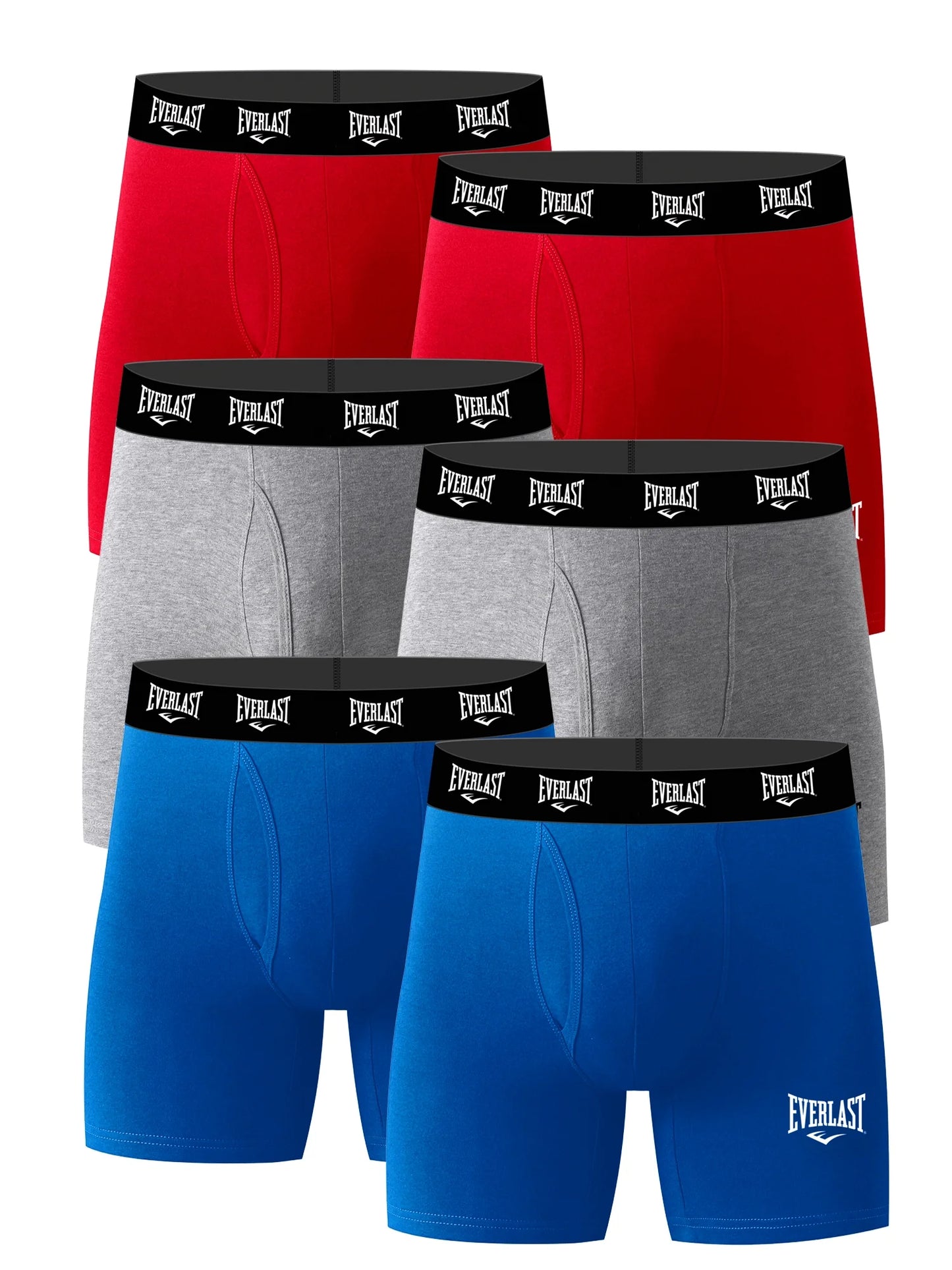 Mens Boxer Briefs Active Performance Breathable Underwear for Men, Red/Lhg/Royal Medium 6-Pack