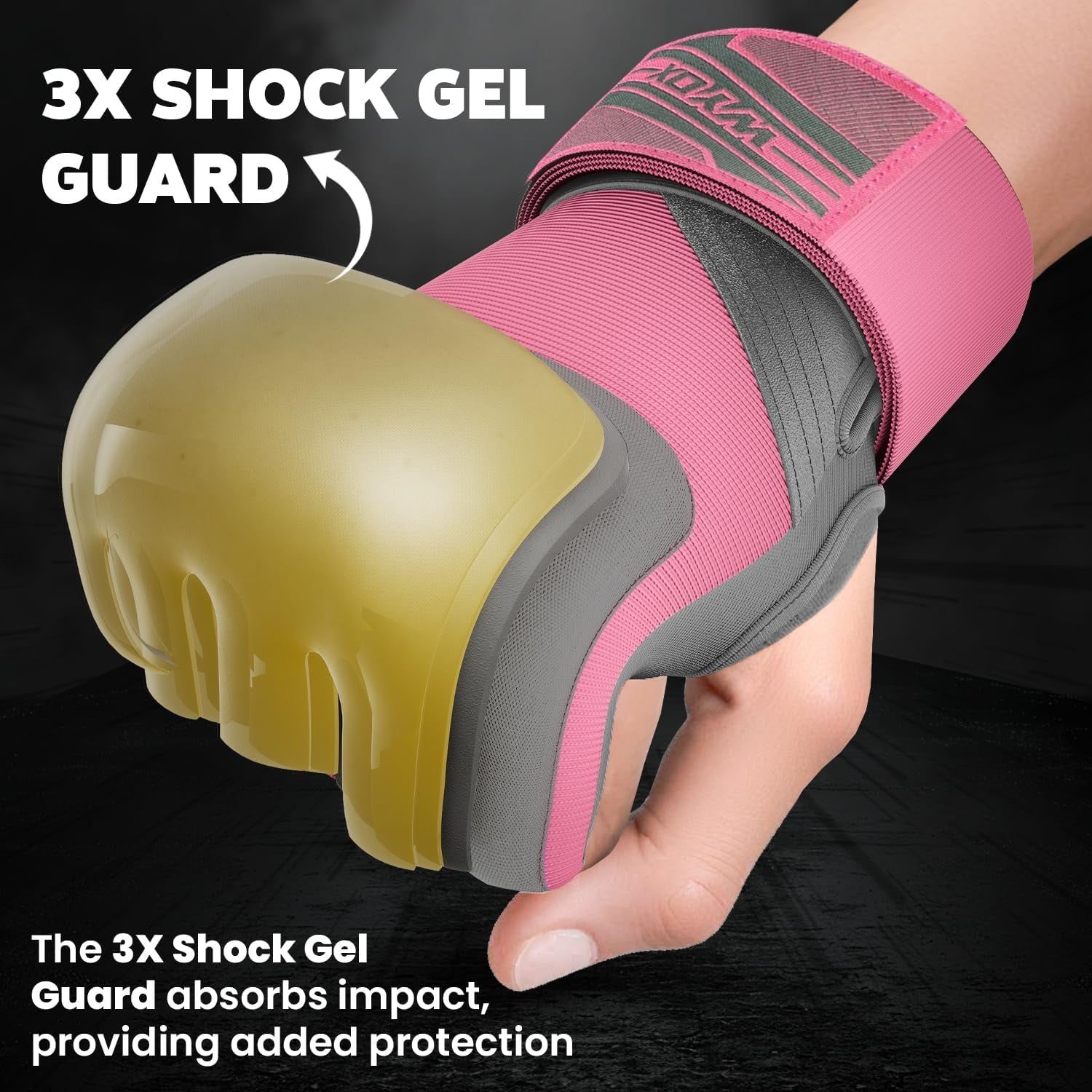 Neoprene Gel Boxing Hand Wraps Inner Gloves for Men & Women – 80Cm/31In Quick Wrist Strap, Padded Knuckle Protection, Fingerless MMA Muay Thai Kickboxing Wraps for Training & Martial Arts