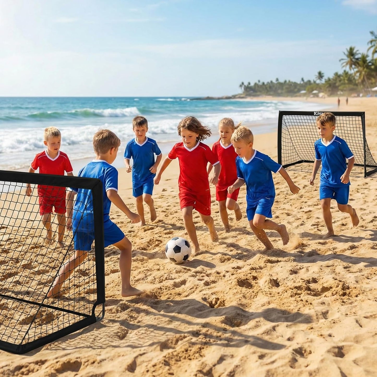 Soccer Goal, Kids Soccer Goals for Backyard Set of 2, 4 X 3Ft Soccer Net Training Equipment, Pop up Toddler Soccer Goal for Outdoor Indoor Sports Games