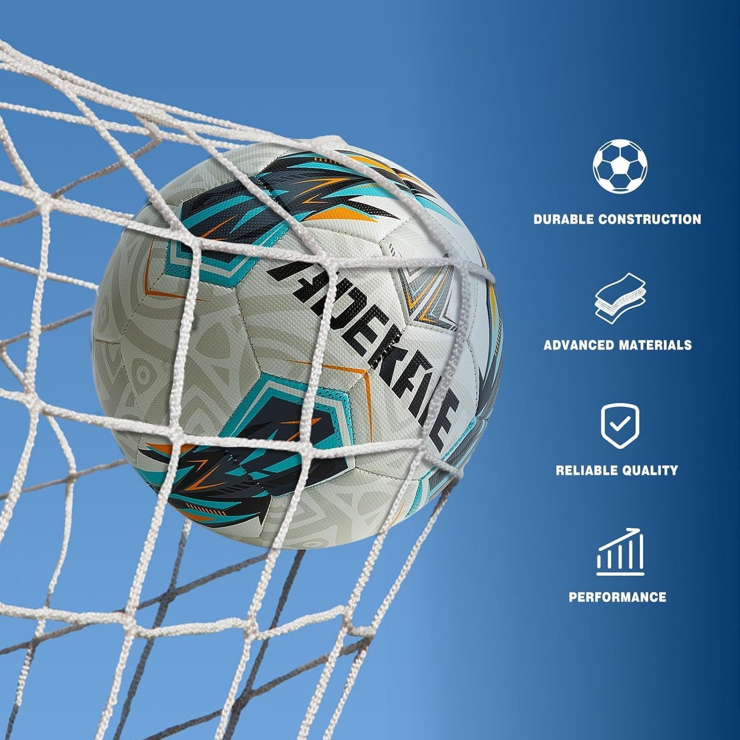 Soccer Ball Size 5 for All Age Recreational or Professional Outdoor Practice, PU Official Size&Weight, Size 5 Soccer Ball for Boys Youth Adults College Team, Ideal Gifts with Pump and Carry Net