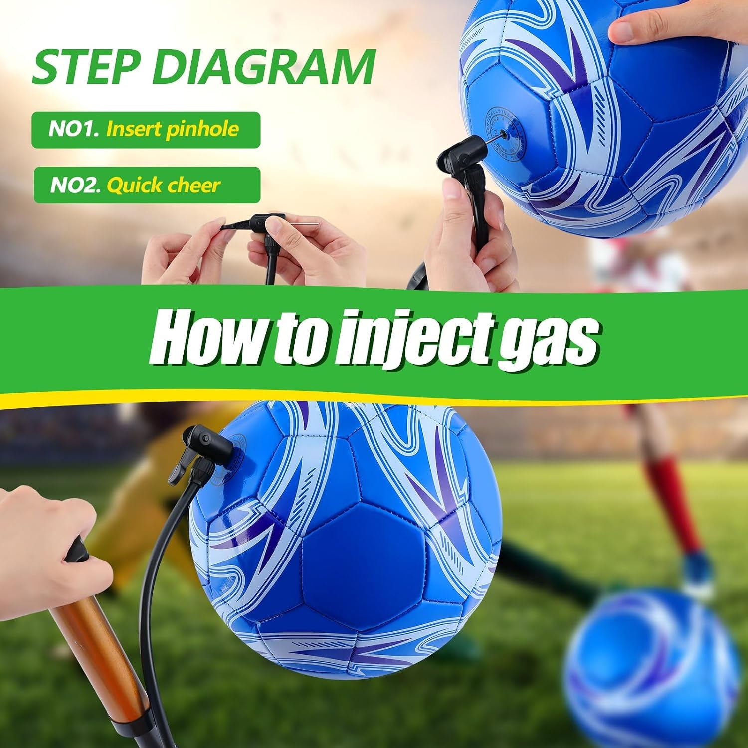 18 Pack Soccer Balls Bulk with Pump & Bag, Training Soccer Ball Official Size Deflated Football for Youth Training Outdoor outside School PE Team Coaches Practice Equipment