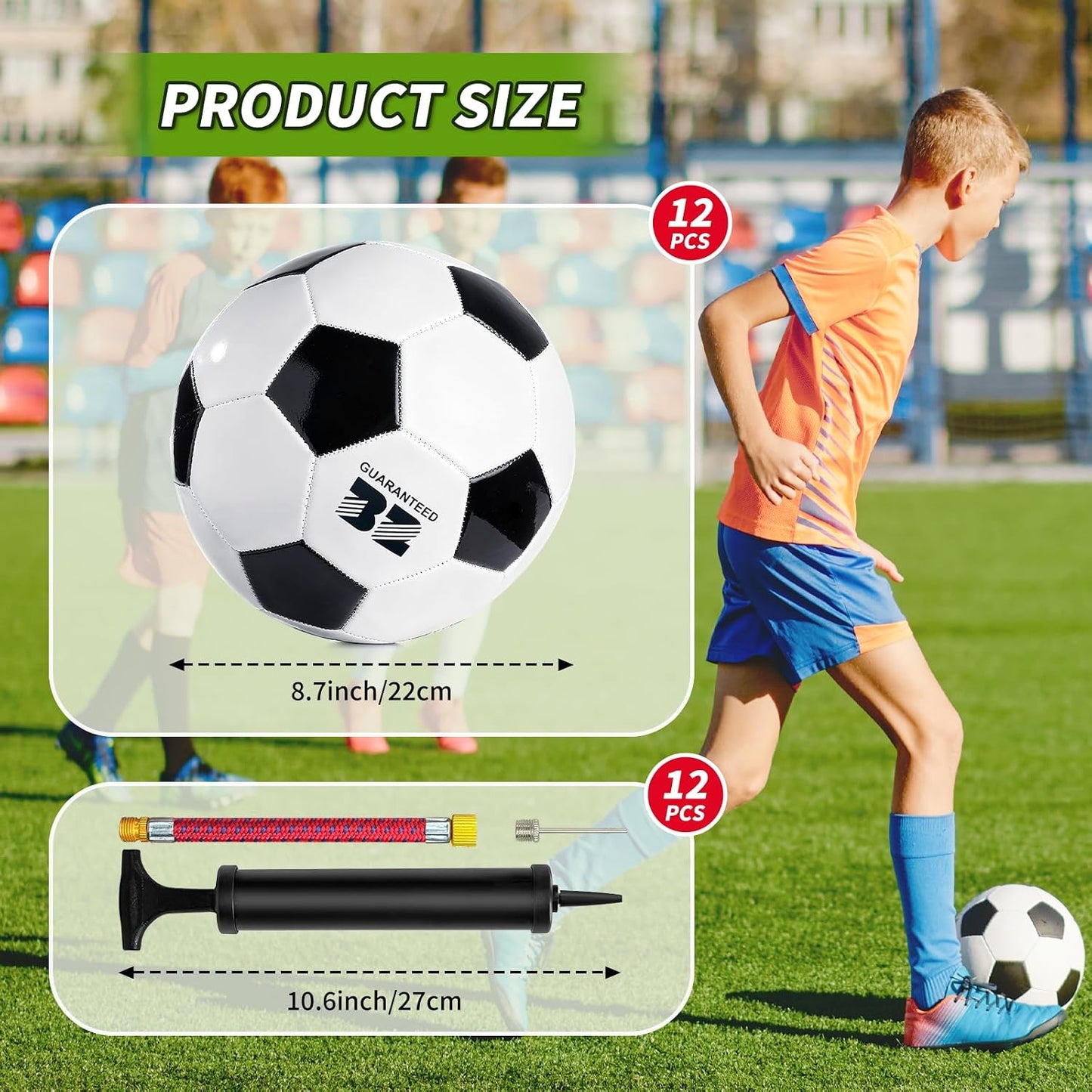 Soccer Ball with Pump Deflated Operationchristmaschild Bulk Items Soccer Balls Size 5 Bulk for Adults Christmas Charity Training Game Gifts Ideal for OCC Shoeboxes Soccer Coaches Fans