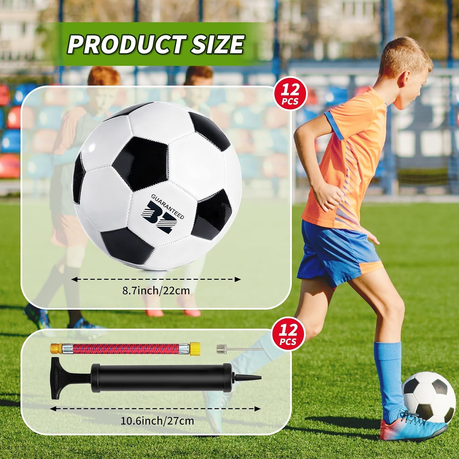 Soccer Ball with Pump Deflated Operationchristmaschild Bulk Items Soccer Balls Size 5 Bulk for Adults Christmas Charity Training Game Gifts Ideal for OCC Shoeboxes Soccer Coaches Fans