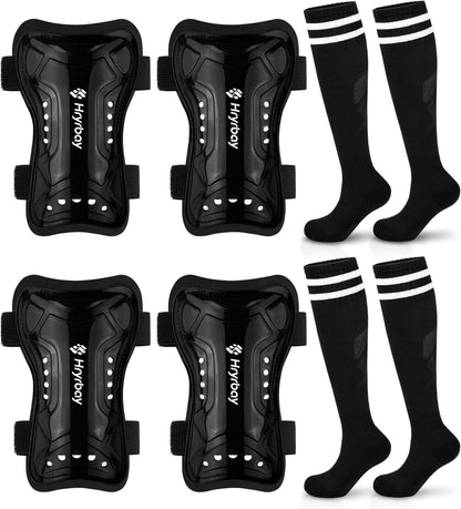 Kids Soccer Shin Guards and Socks Toddler Soccer Shin Pads Protective Defender Gear for Boys Girls Ages 3-15 Great for Training, Matches, Inspired by the World Cup